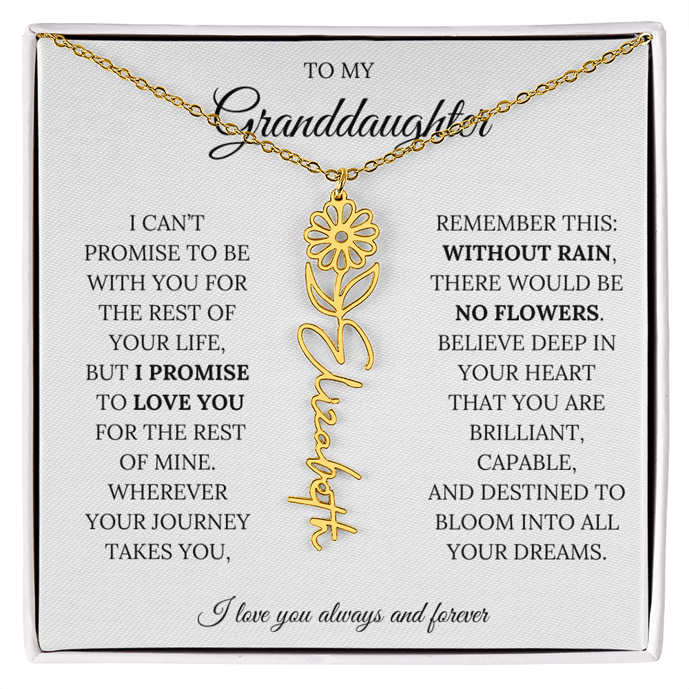 To My Granddaughter - You Are Destined To Bloom Into All Your Dreams - Flower Name Necklace