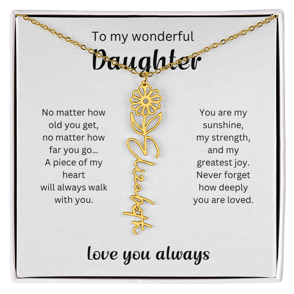 Emotional Gift for Daughter - Birth Flower Name Necklace 4