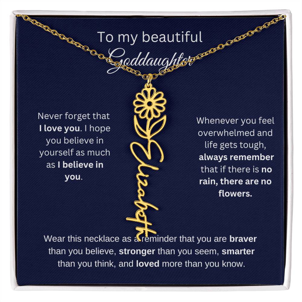 To My Beautiful Goddaughter Flower Necklace 1