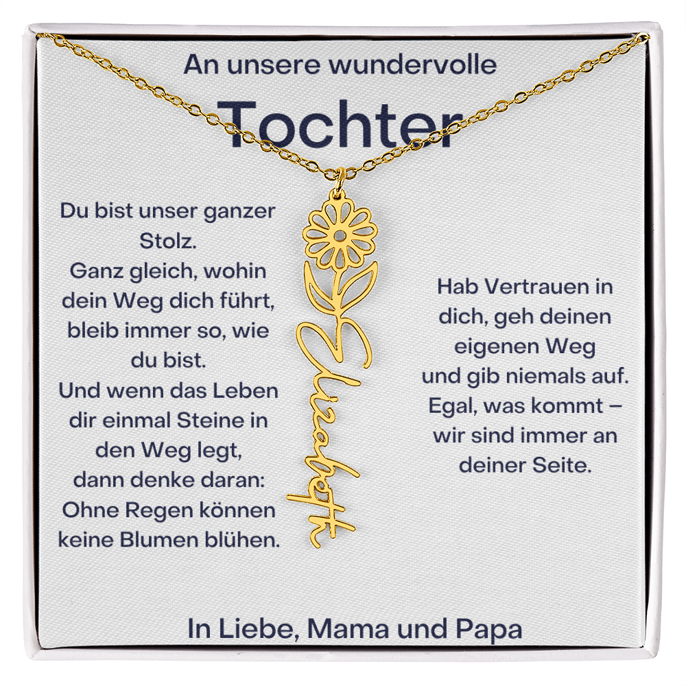 Personalisierte Namenskette Tochter Geschenk - Von Mama und Papa