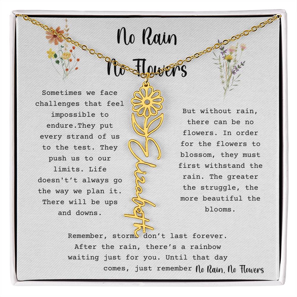 No Rain, No Flowers - Flower Name Necklace 3