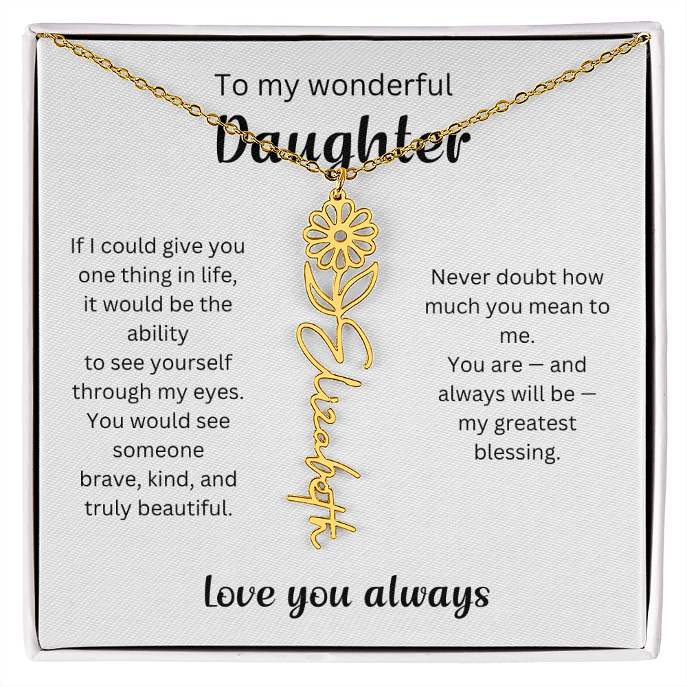 Emotional Gift for Daughter - Birth Flower Name Necklace 3