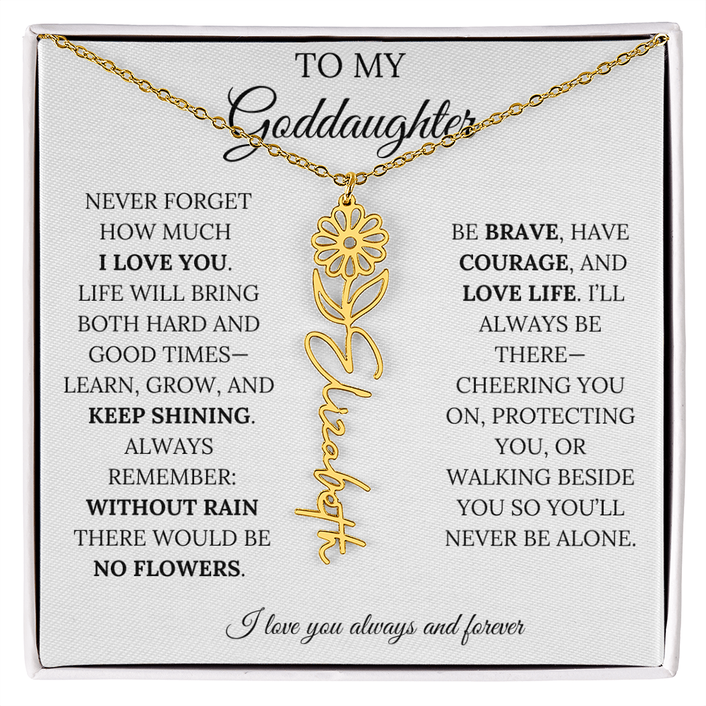 To My Goddaughter - Keepy Shining - Flower Name Necklace