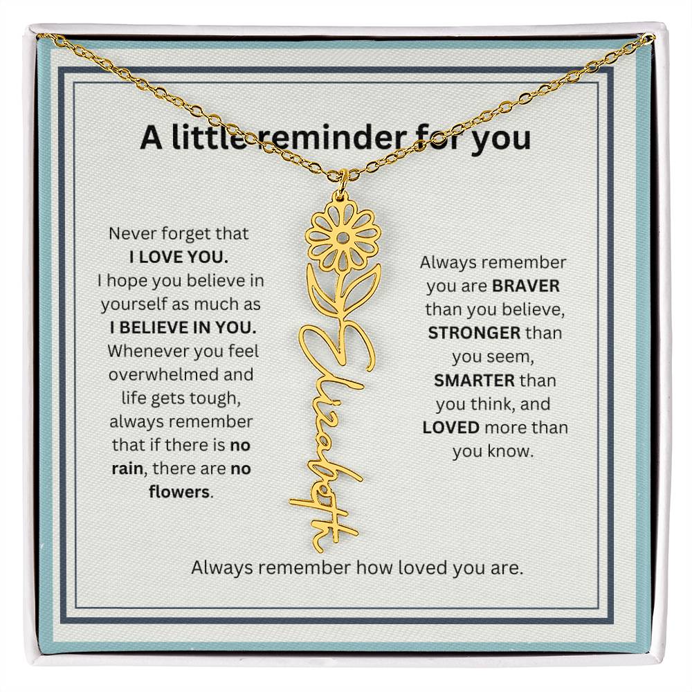 A Little Reminder Of You | Birth Flower Name Necklace