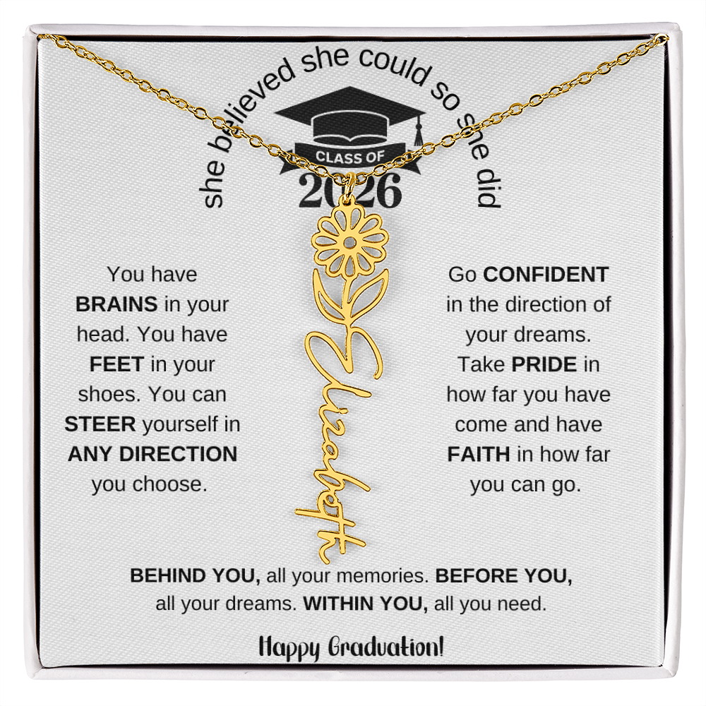 2026 Graduation Name Necklace