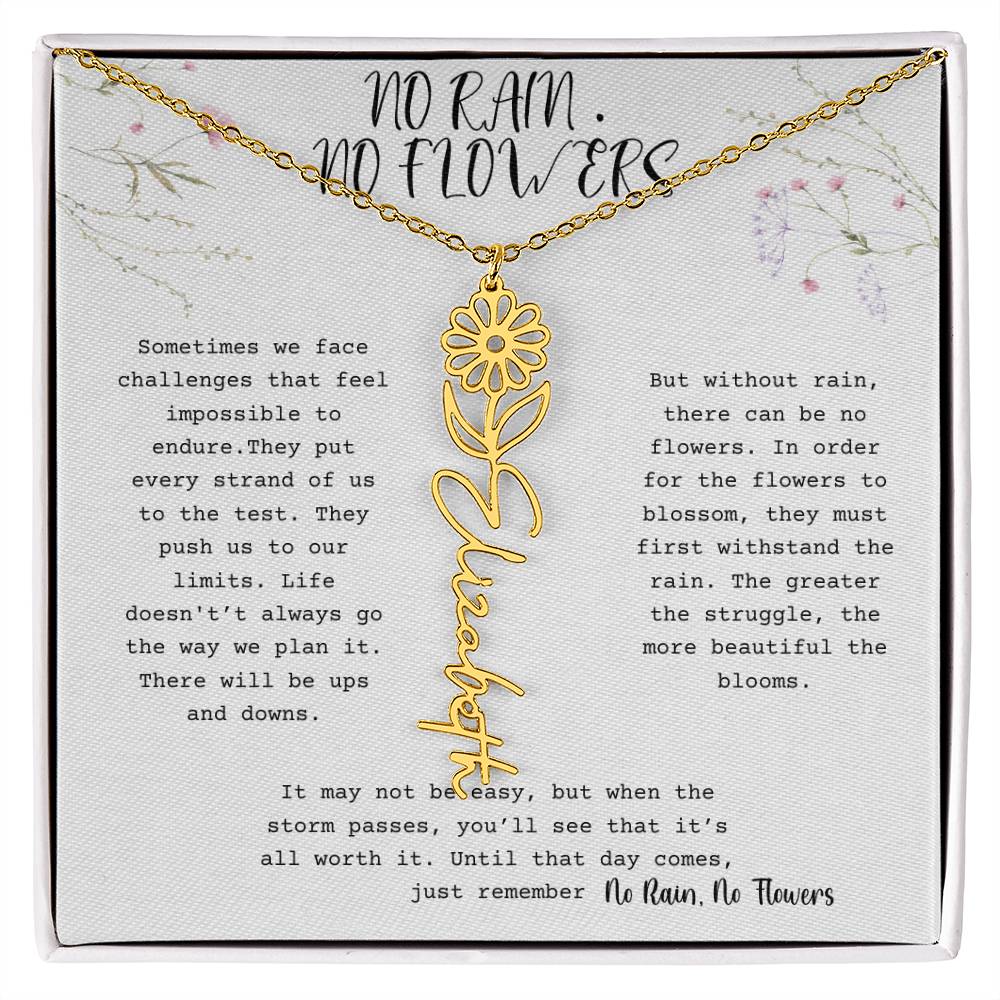 No Rain, No Flowers - Flower Name Necklace 1