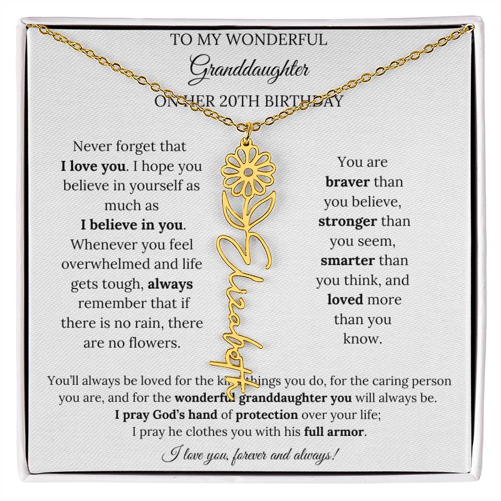 To My Wonderful Granddaughter On Her 20th Birthday - I Love You Forever & Always