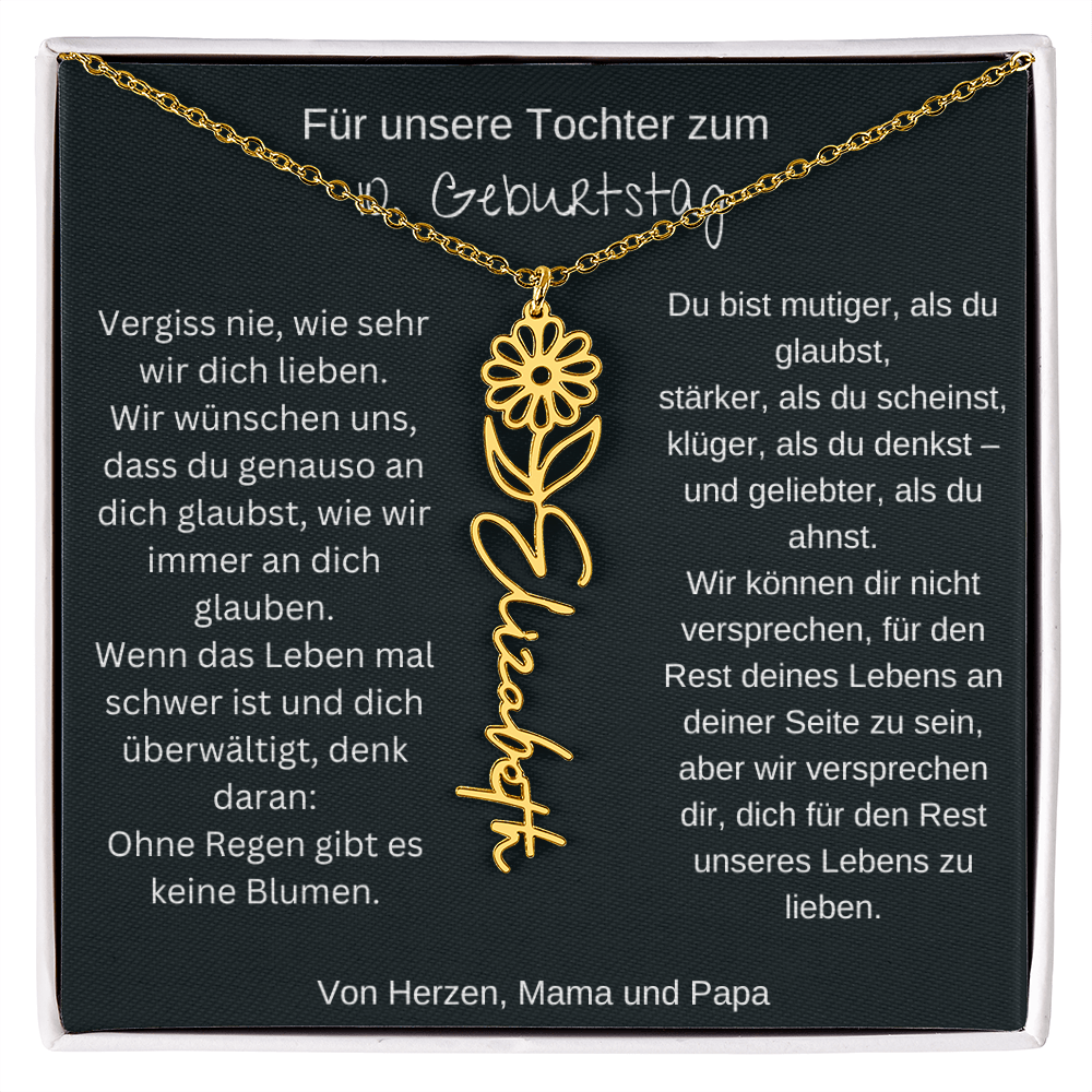 Geschenk zum 10. Geburtstag Tochter Geburtsblumen Namenskette
