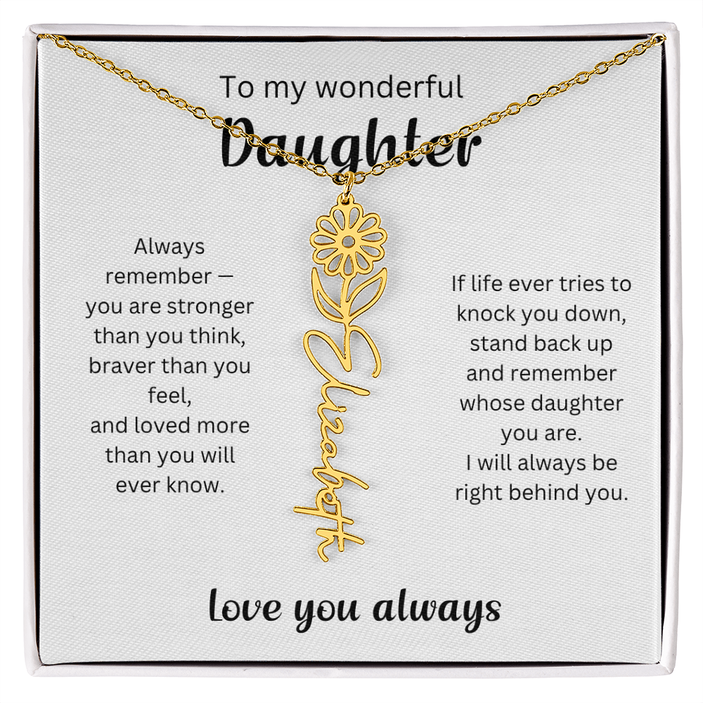 Emotional Gift for Daughter - Birth Flower Name Necklace 5