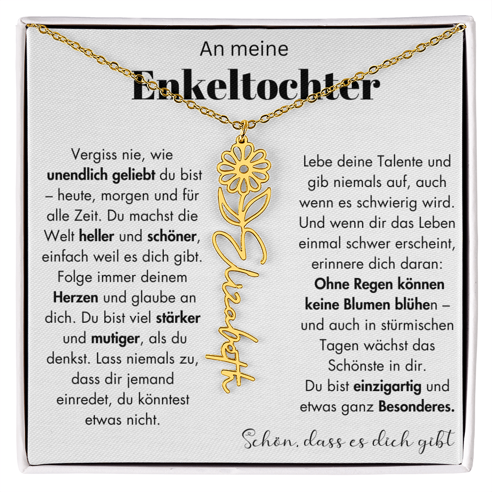 Geschenk Enkeltochter Schmuckkarte mit Spruch unendlich geliebt Mutmacher Erinnerung Weihnachten Geburtstag