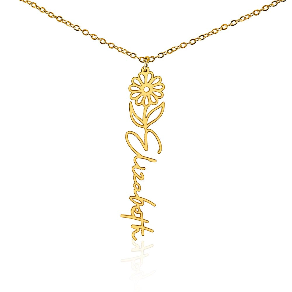 Happy 13th Birthday - Flower Name Necklace