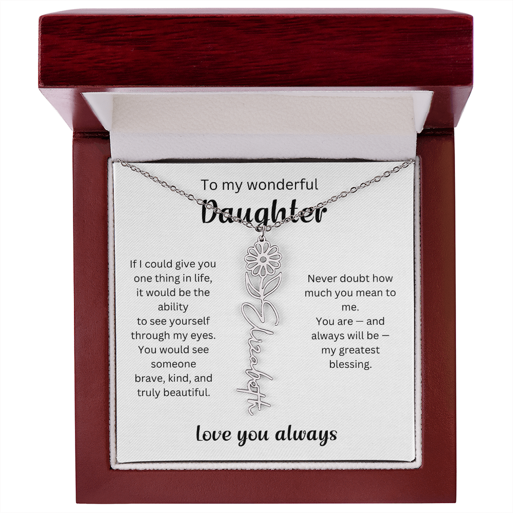 Emotional Gift for Daughter - Birth Flower Name Necklace 3