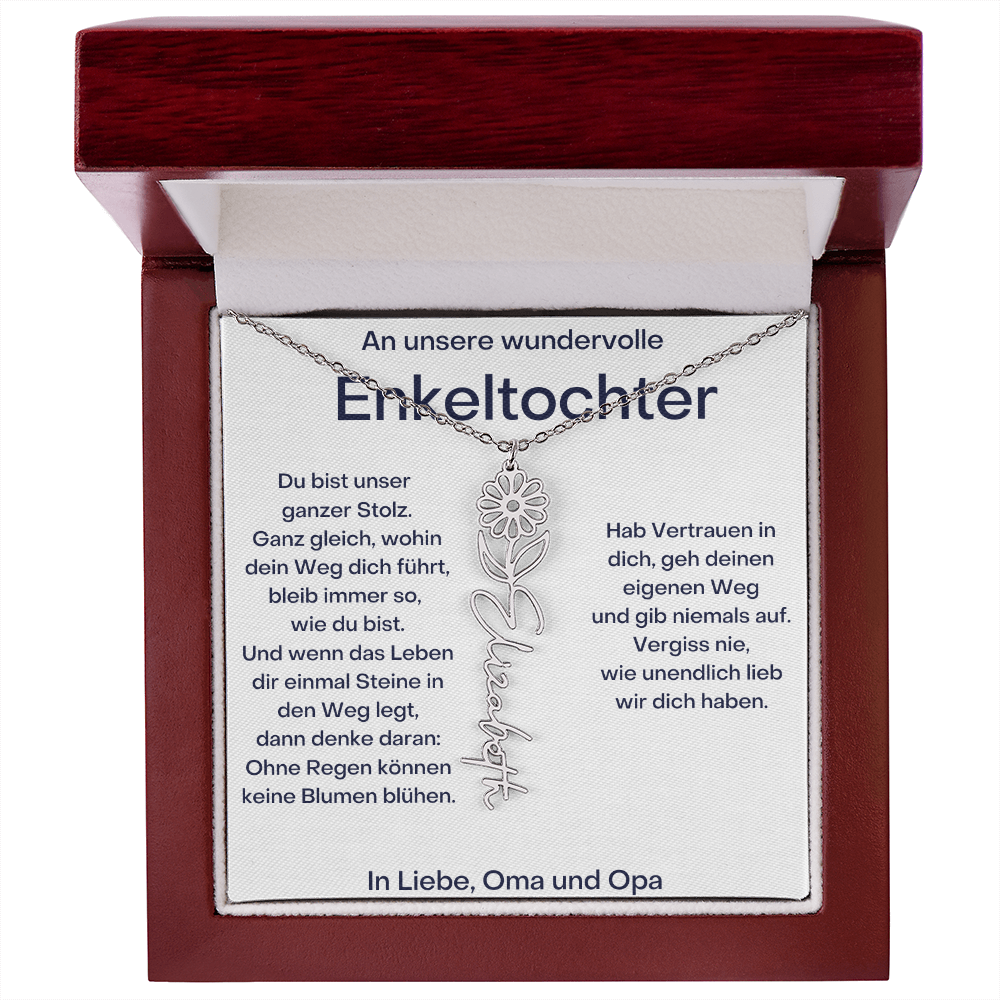 Geburtsblumenkette Mit Namen – Von Oma Und Opa