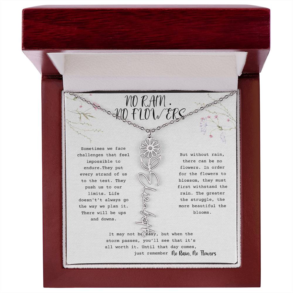 No Rain, No Flowers - Flower Name Necklace 1