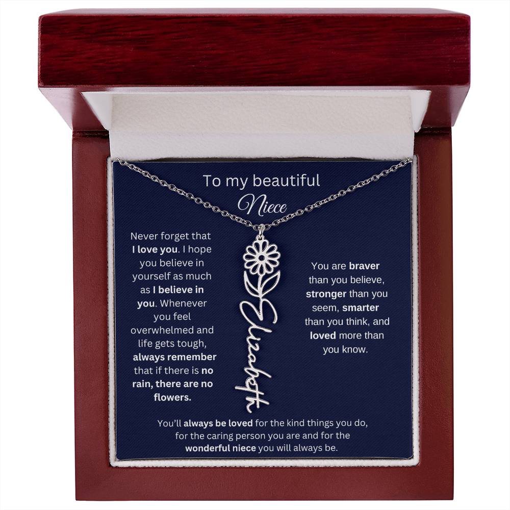 To My Beautiful Niece Flower Necklace 1