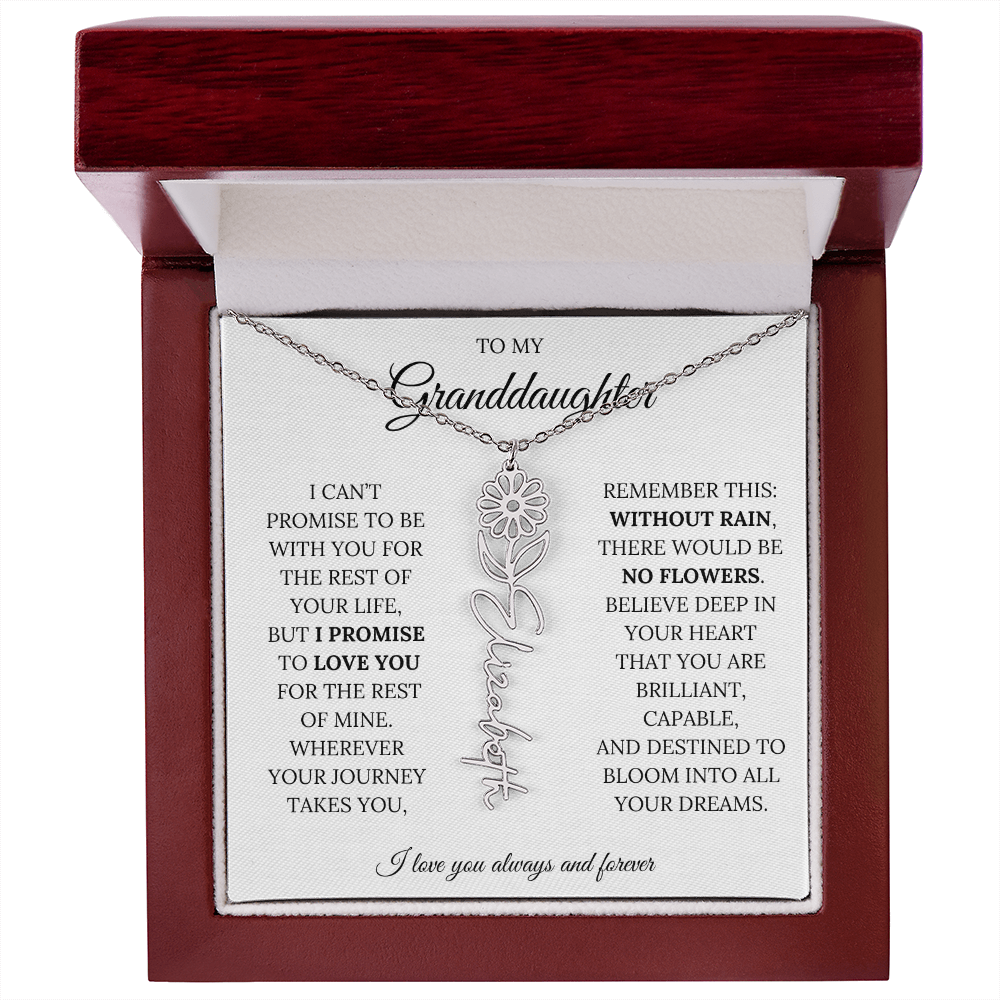To My Granddaughter - You Are Destined To Bloom Into All Your Dreams - Flower Name Necklace
