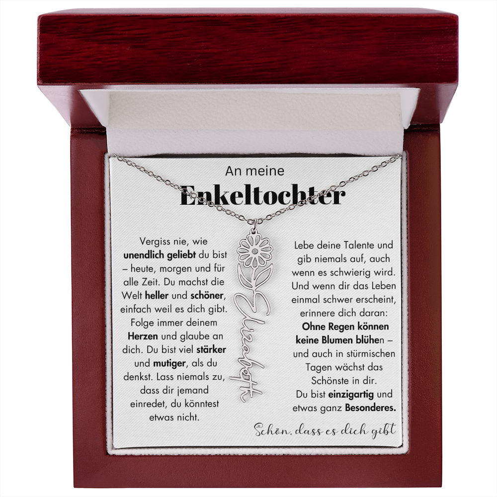 Geschenk Enkeltochter Schmuckkarte mit Spruch unendlich geliebt Mutmacher Erinnerung Weihnachten Geburtstag