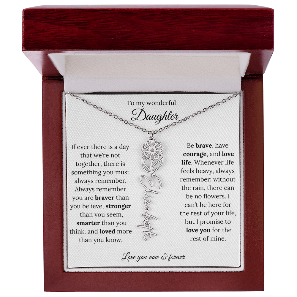 Custom Floral Jewelry Gift For Daughter