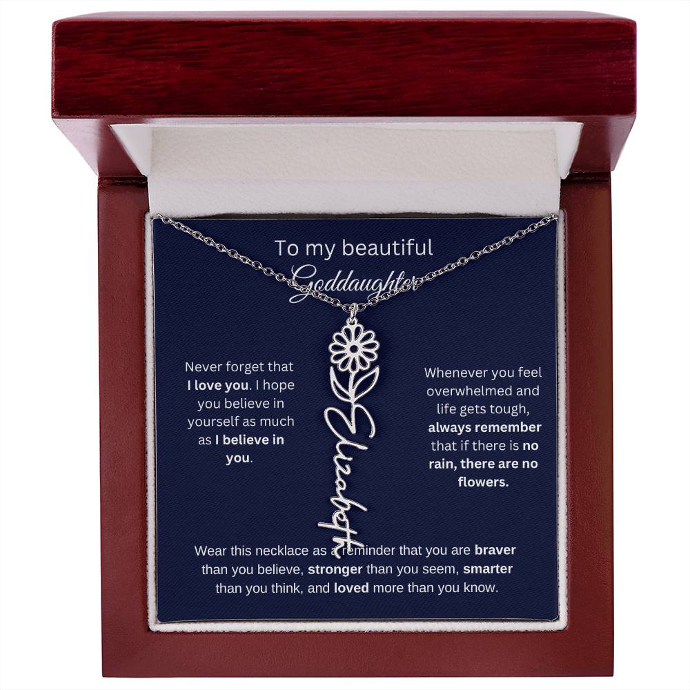 To My Beautiful Goddaughter Flower Necklace 1