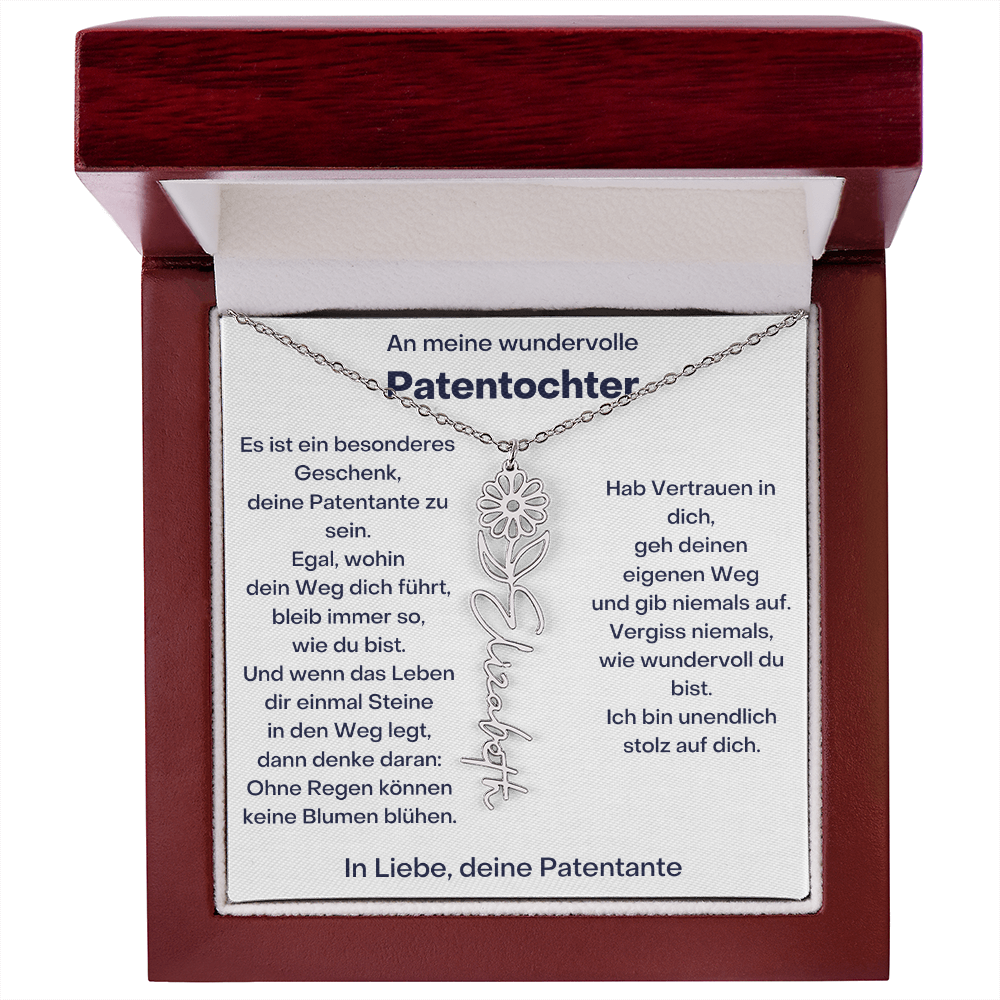 Personalisierte Geburtsblumen Kette Für Patentochter Geschenk von Patentante