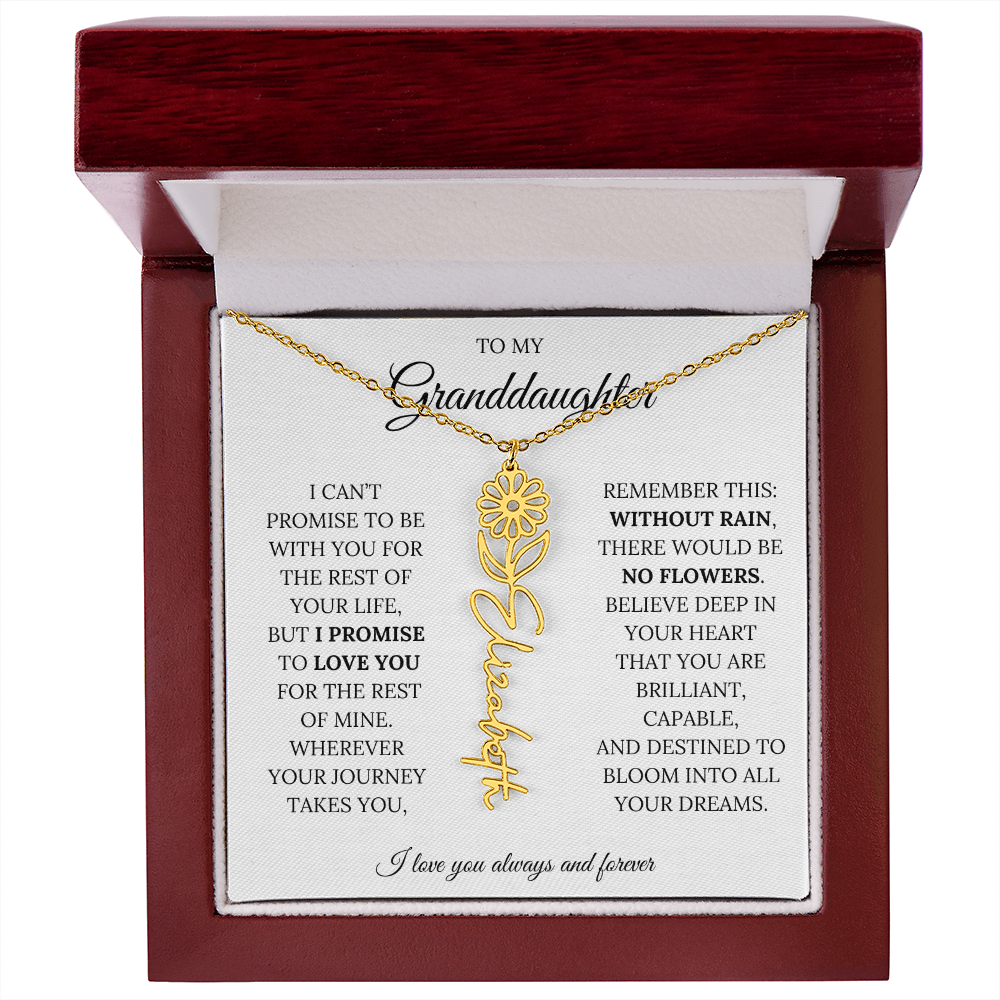 To My Granddaughter - You Are Destined To Bloom Into All Your Dreams - Flower Name Necklace