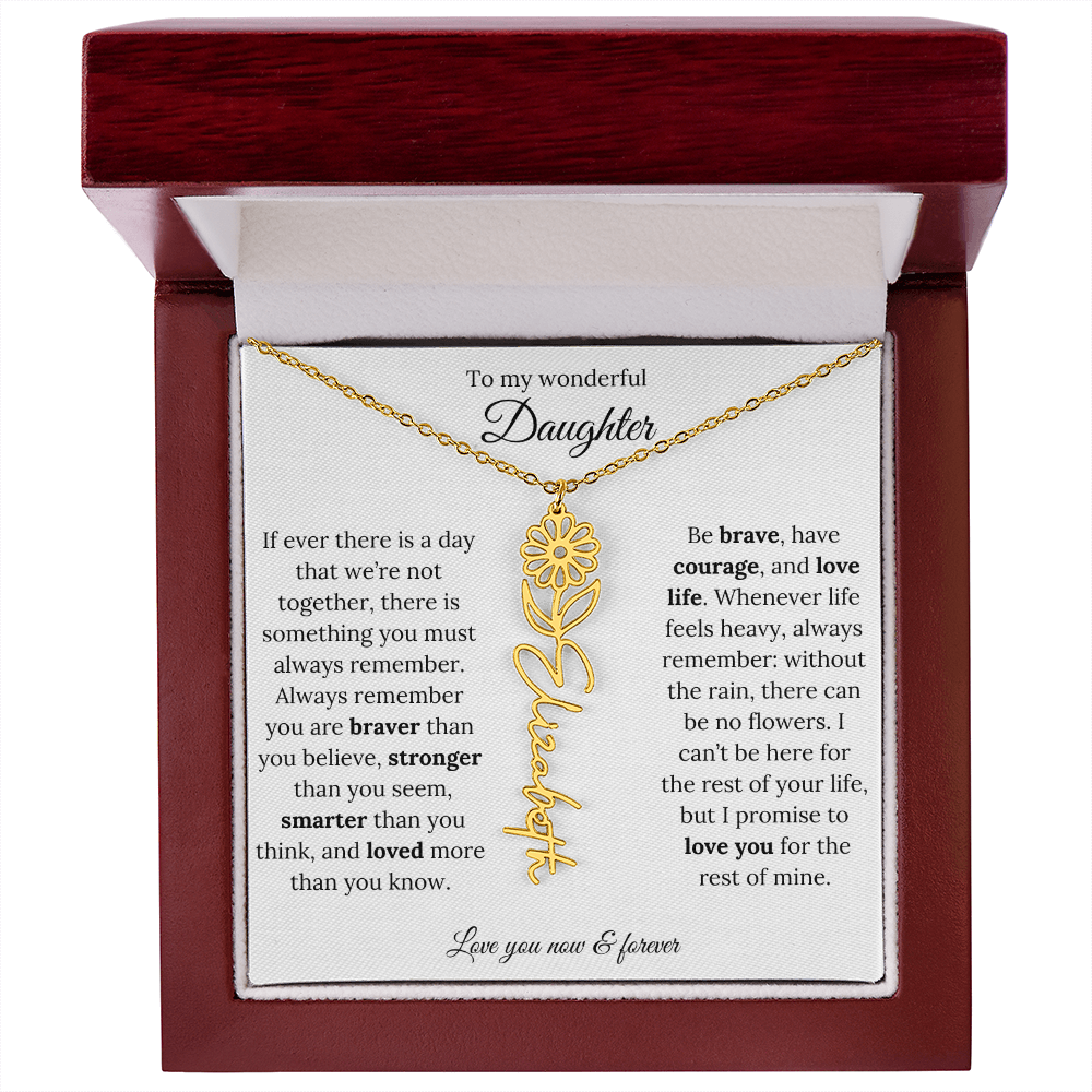 Custom Floral Jewelry Gift For Daughter