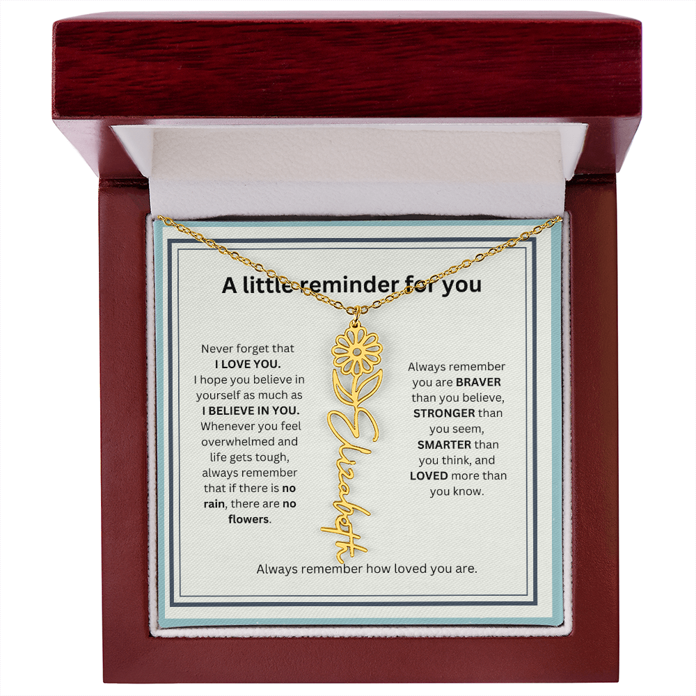 A Little Reminder Of You | Birth Flower Name Necklace