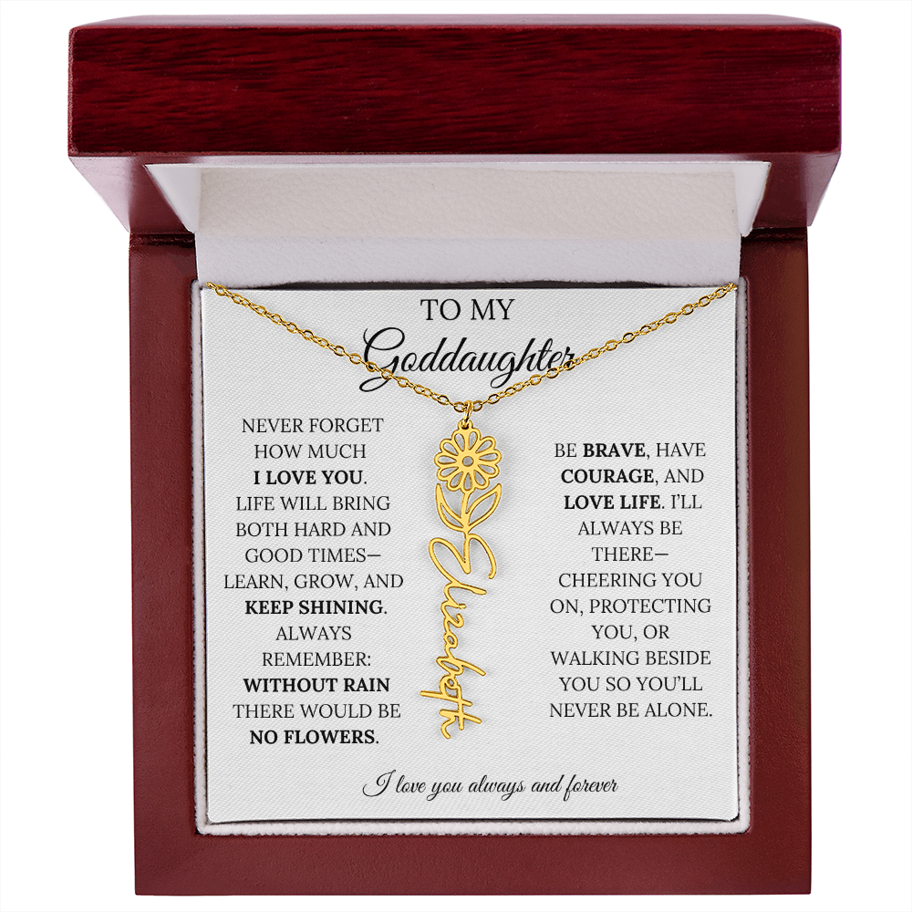 To My Goddaughter - Keepy Shining - Flower Name Necklace