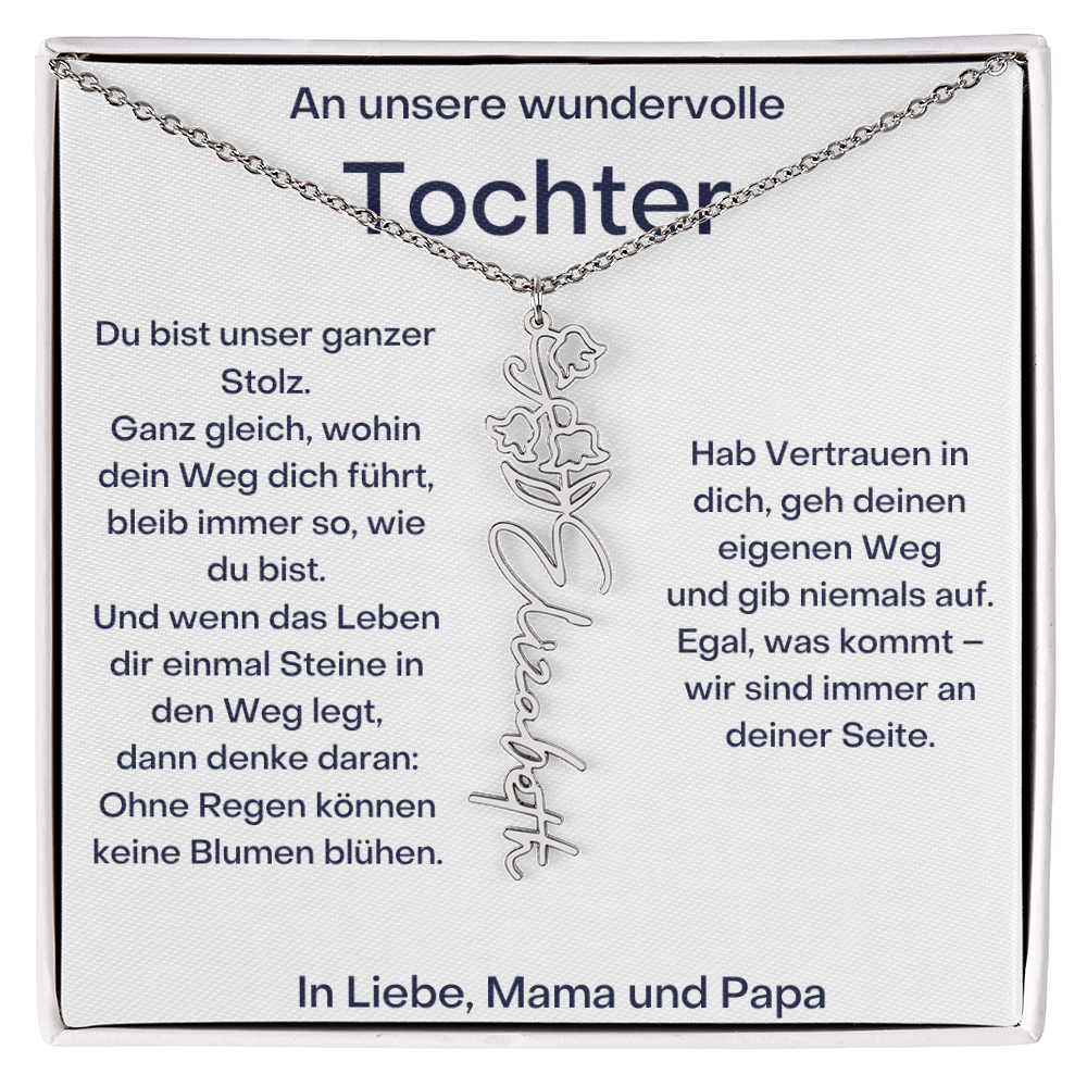 Personalisierte Namenskette Tochter Geschenk - Von Mama und Papa