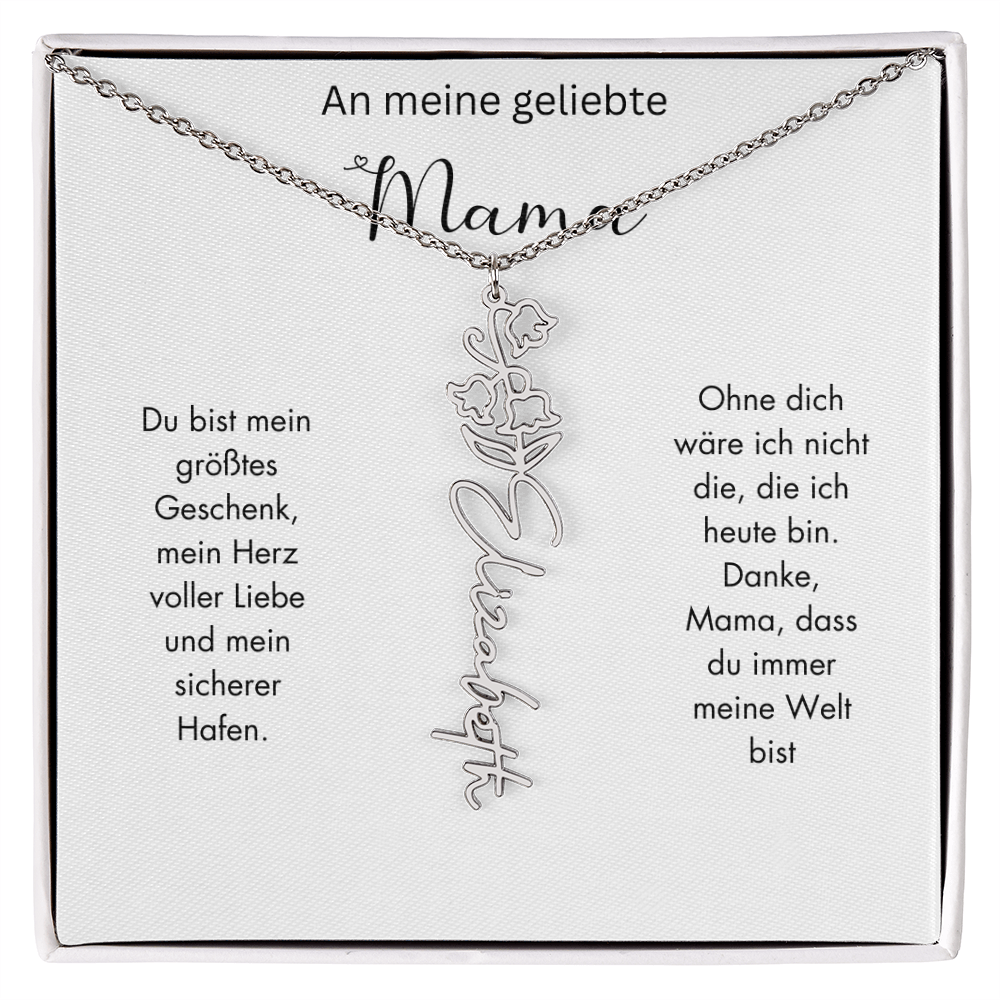 Personalisierte Geburtsblumen Kette für Mama