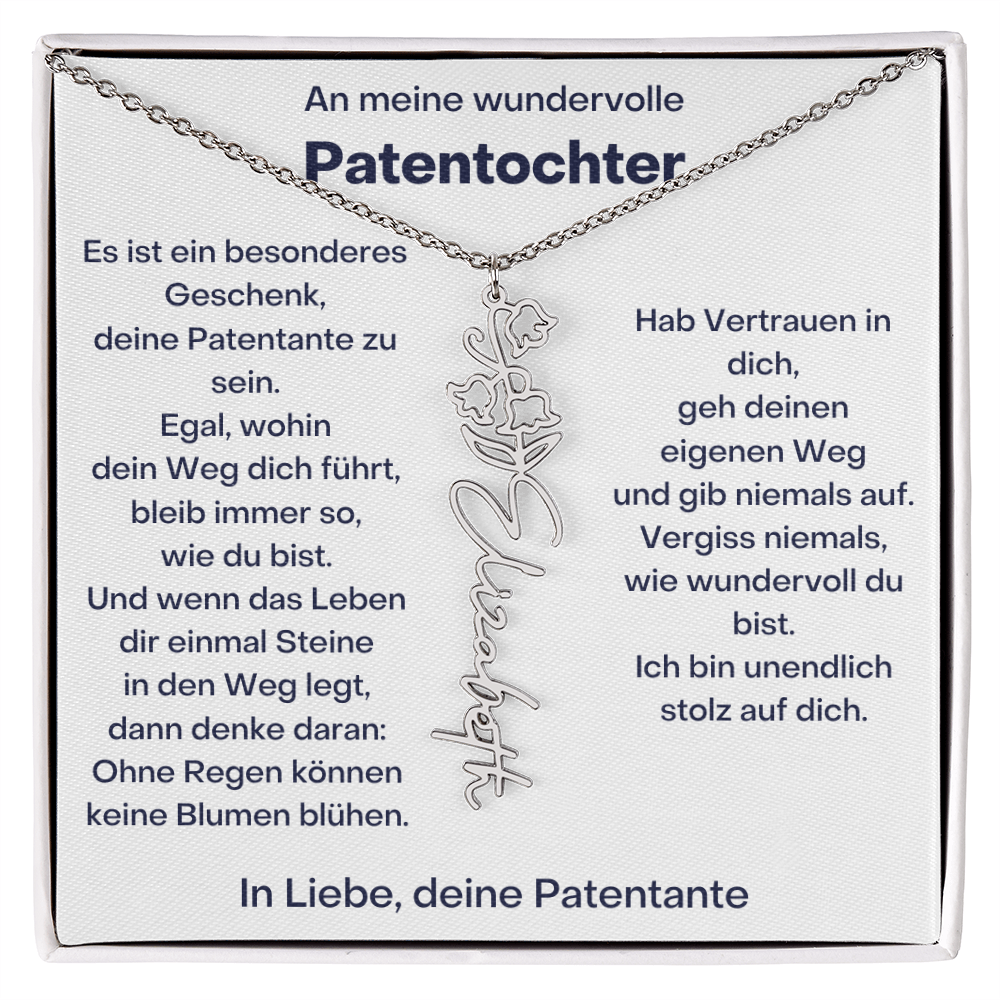 Personalisierte Geburtsblumen Kette Für Patentochter Geschenk von Patentante