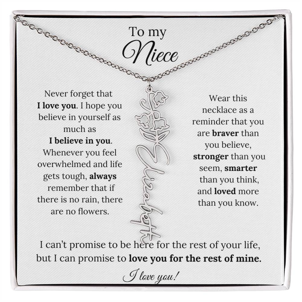 To My  Niece Birthmonth Flower Necklace 3