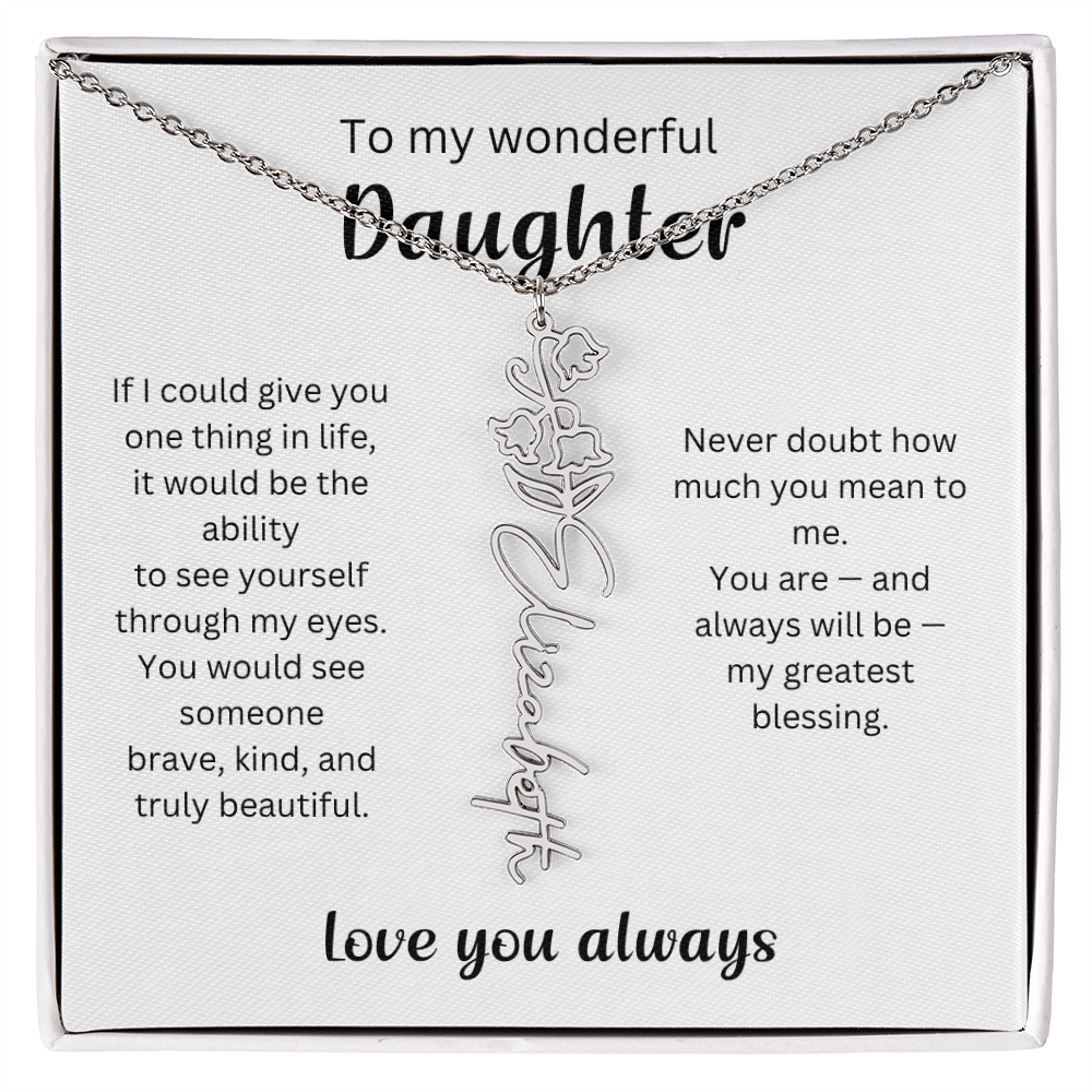 Emotional Gift for Daughter - Birth Flower Name Necklace 3
