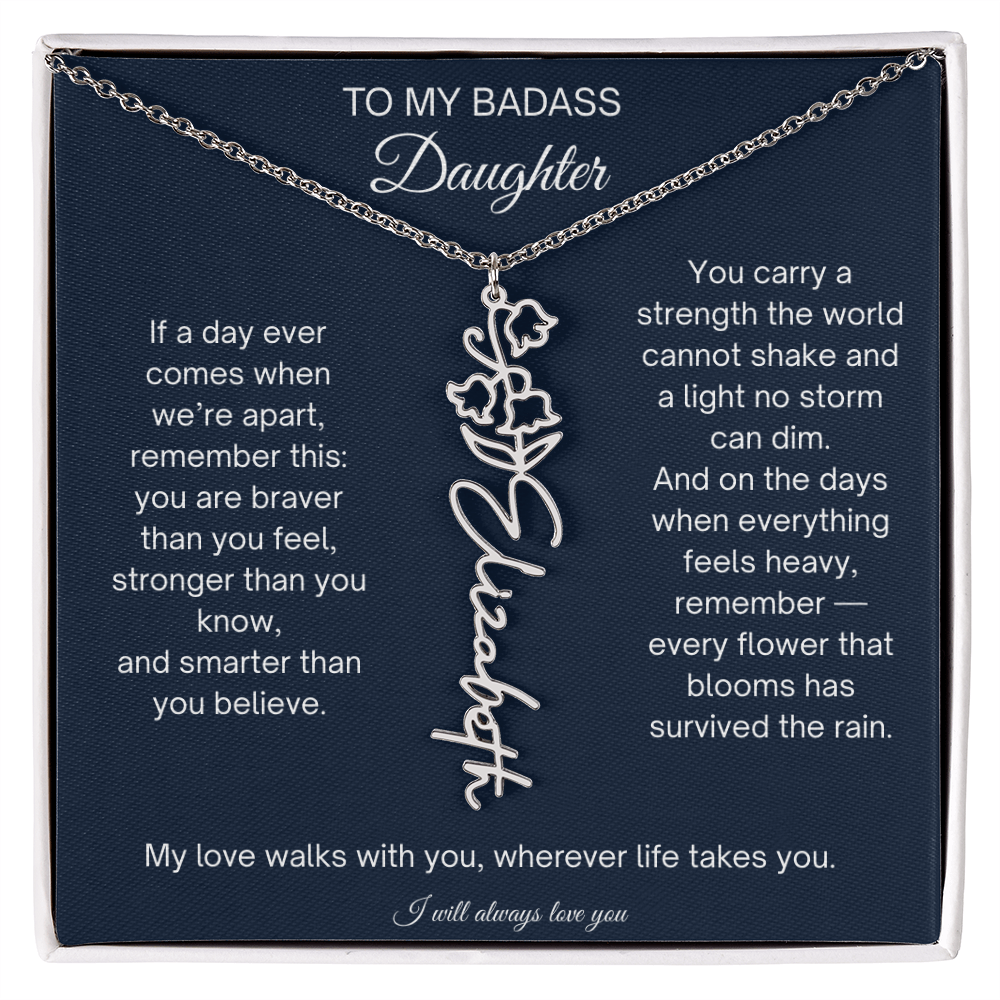 To My Badass Daughter Encouragement Necklace for Daughter