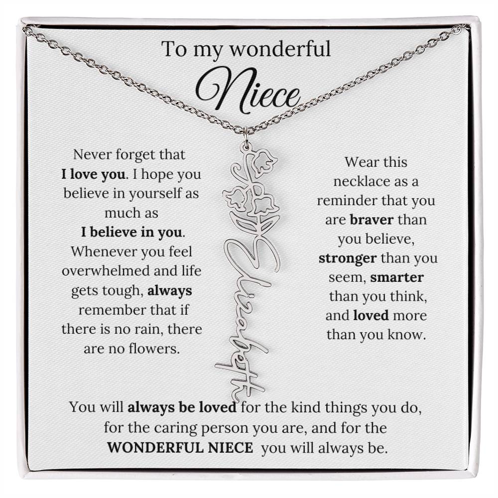 To My  Niece Birthmonth Flower Necklace 1