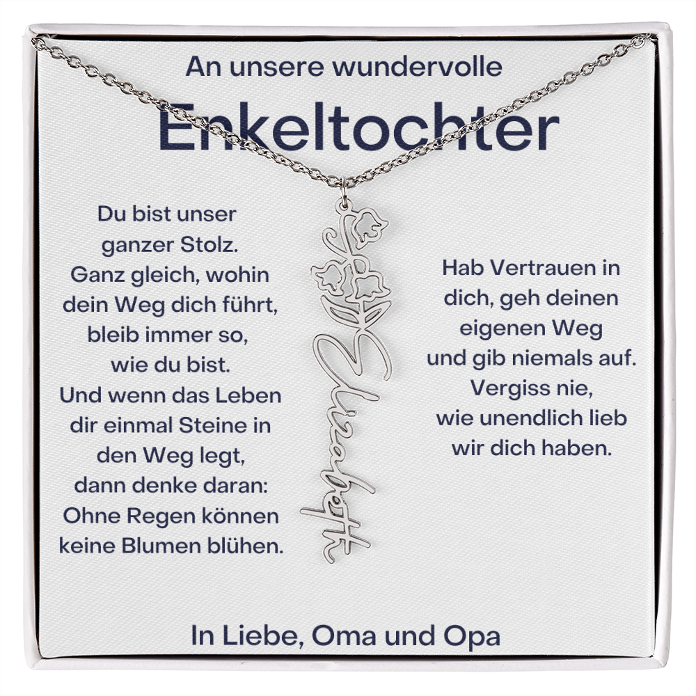 Geburtsblumenkette Mit Namen – Von Oma Und Opa