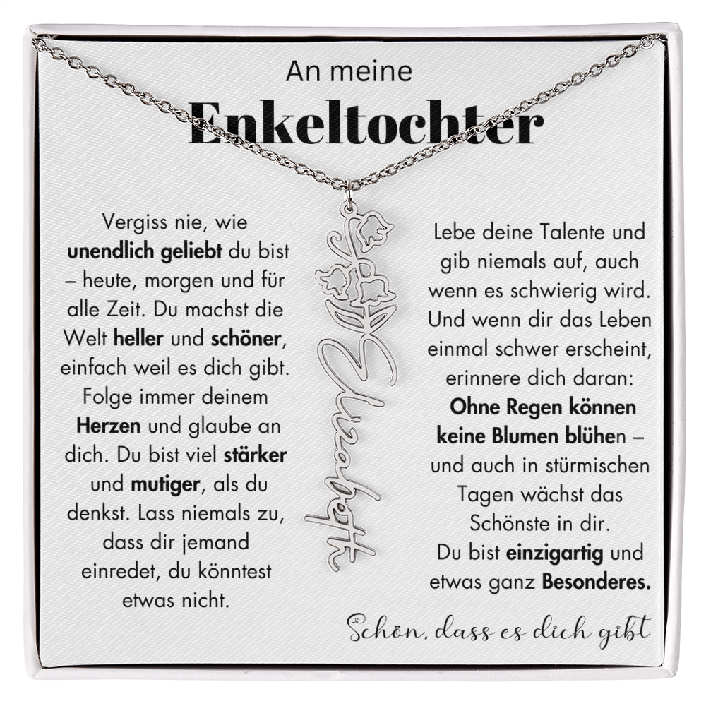 Geschenk Enkeltochter Schmuckkarte mit Spruch unendlich geliebt Mutmacher Erinnerung Weihnachten Geburtstag