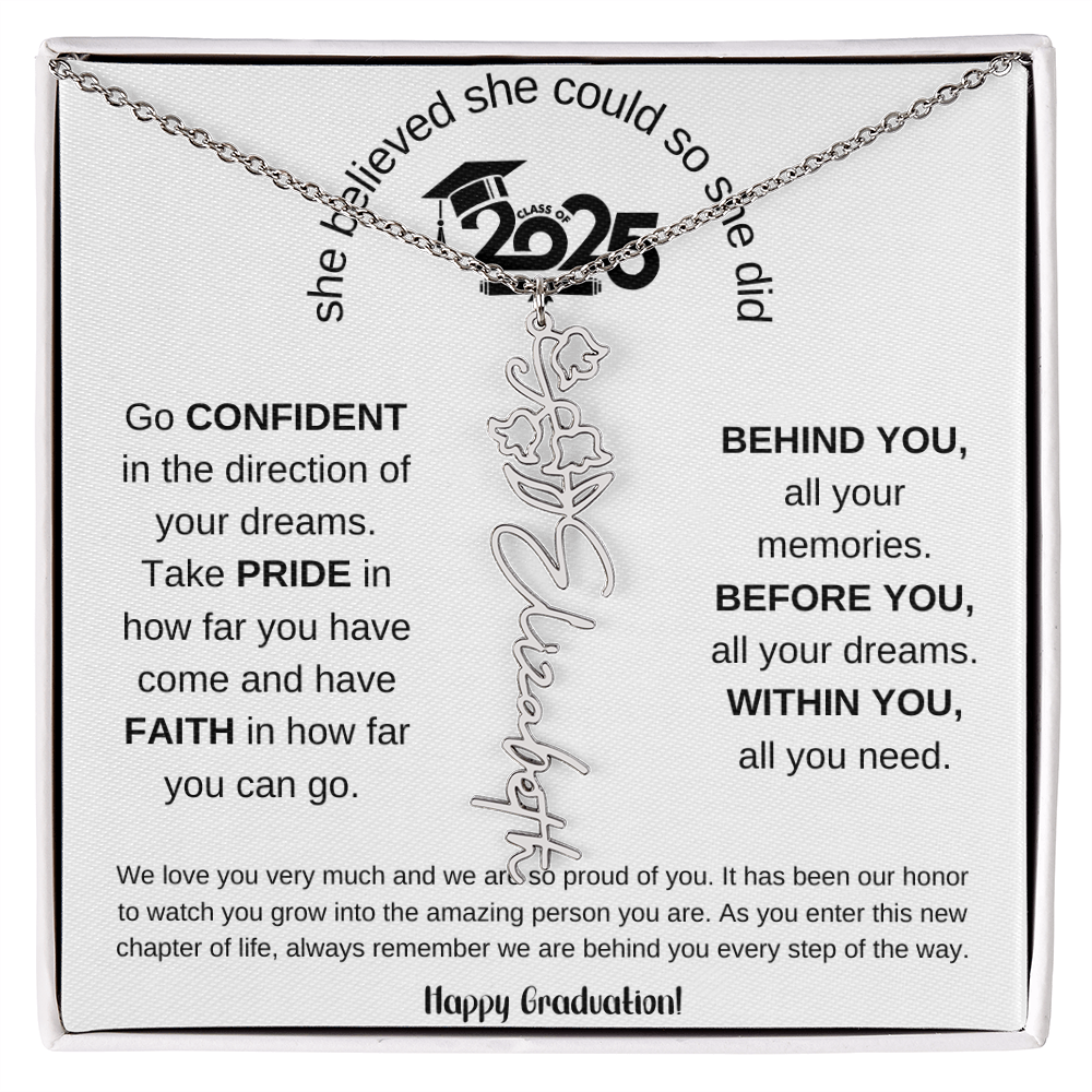 Happy Graduation - Flower Name Necklace
