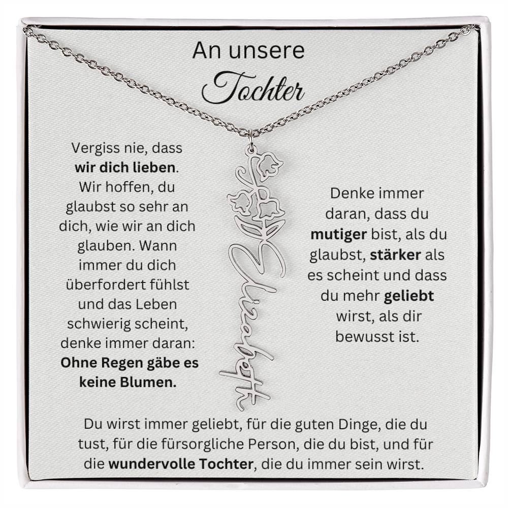 An Unsere Tochter - Vergiss Nie Geburtsblumen Kette Personalisierbar Mit Namen