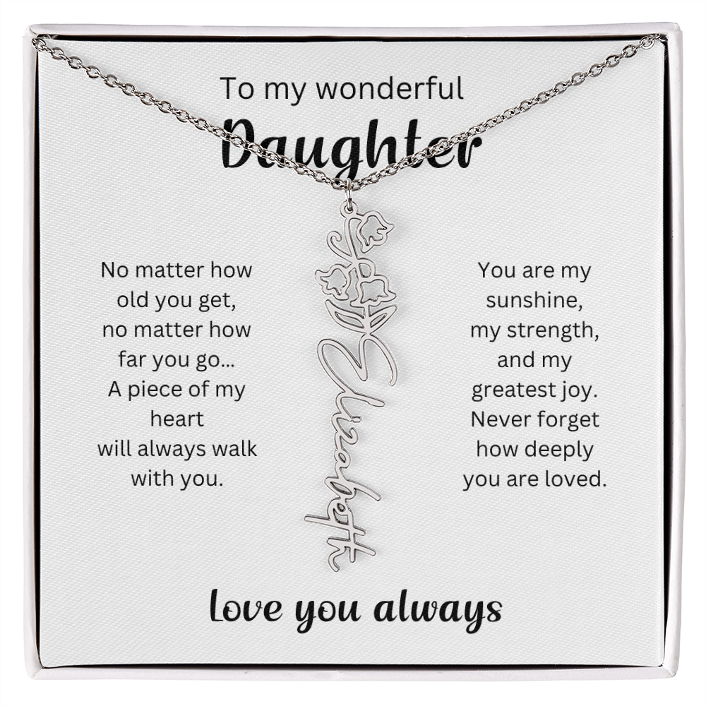 Emotional Gift for Daughter - Birth Flower Name Necklace 4