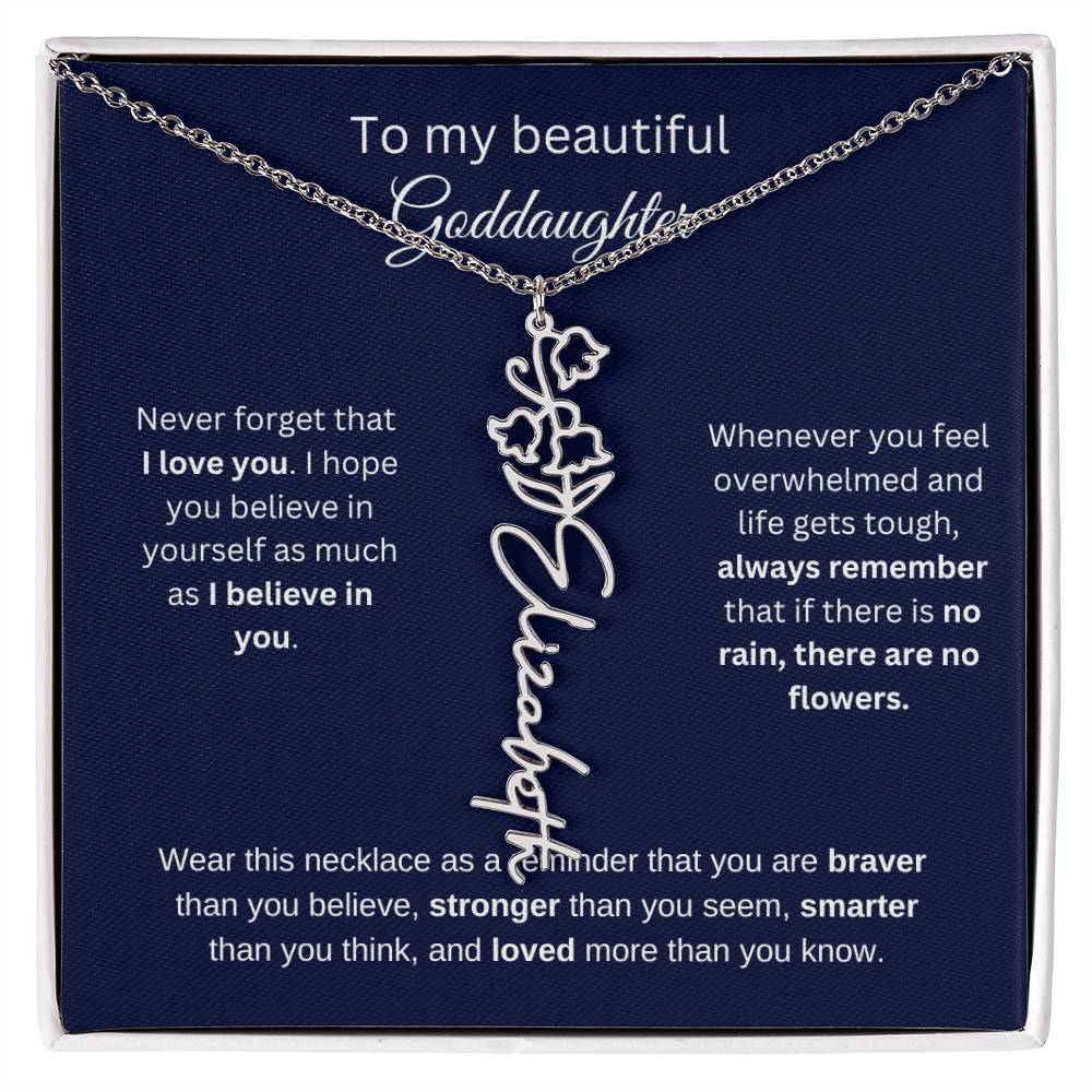 To My Beautiful Goddaughter Flower Necklace 1