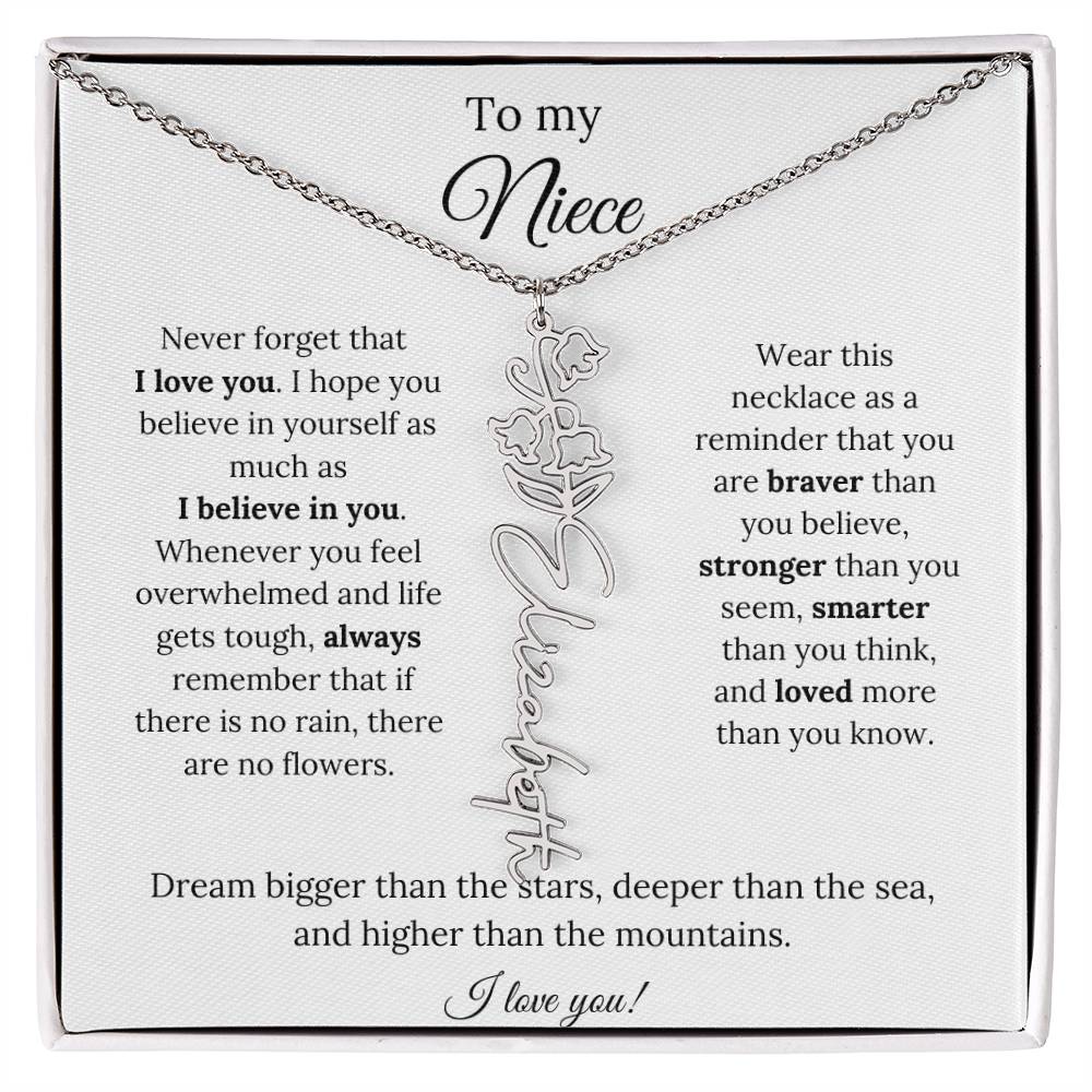 To My  Niece Birthmonth Flower Necklace 4