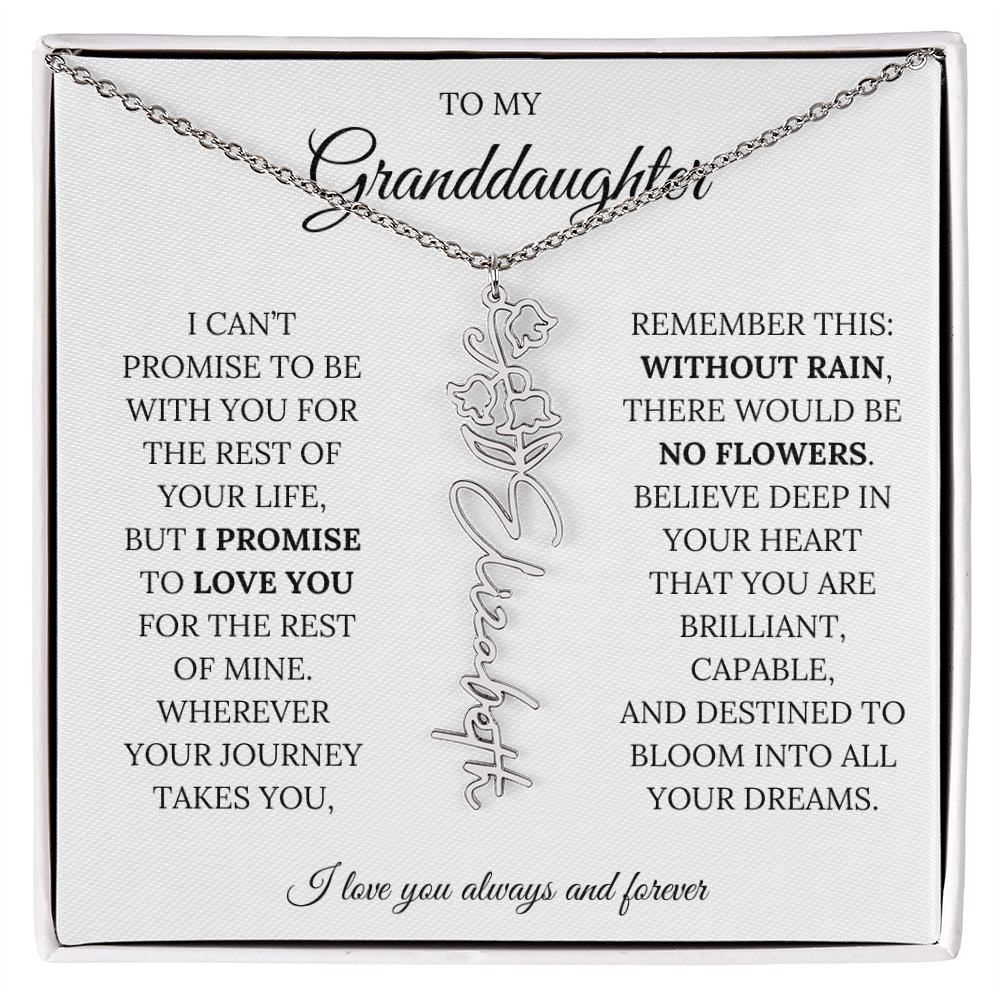 To My Granddaughter - You Are Destined To Bloom Into All Your Dreams - Flower Name Necklace