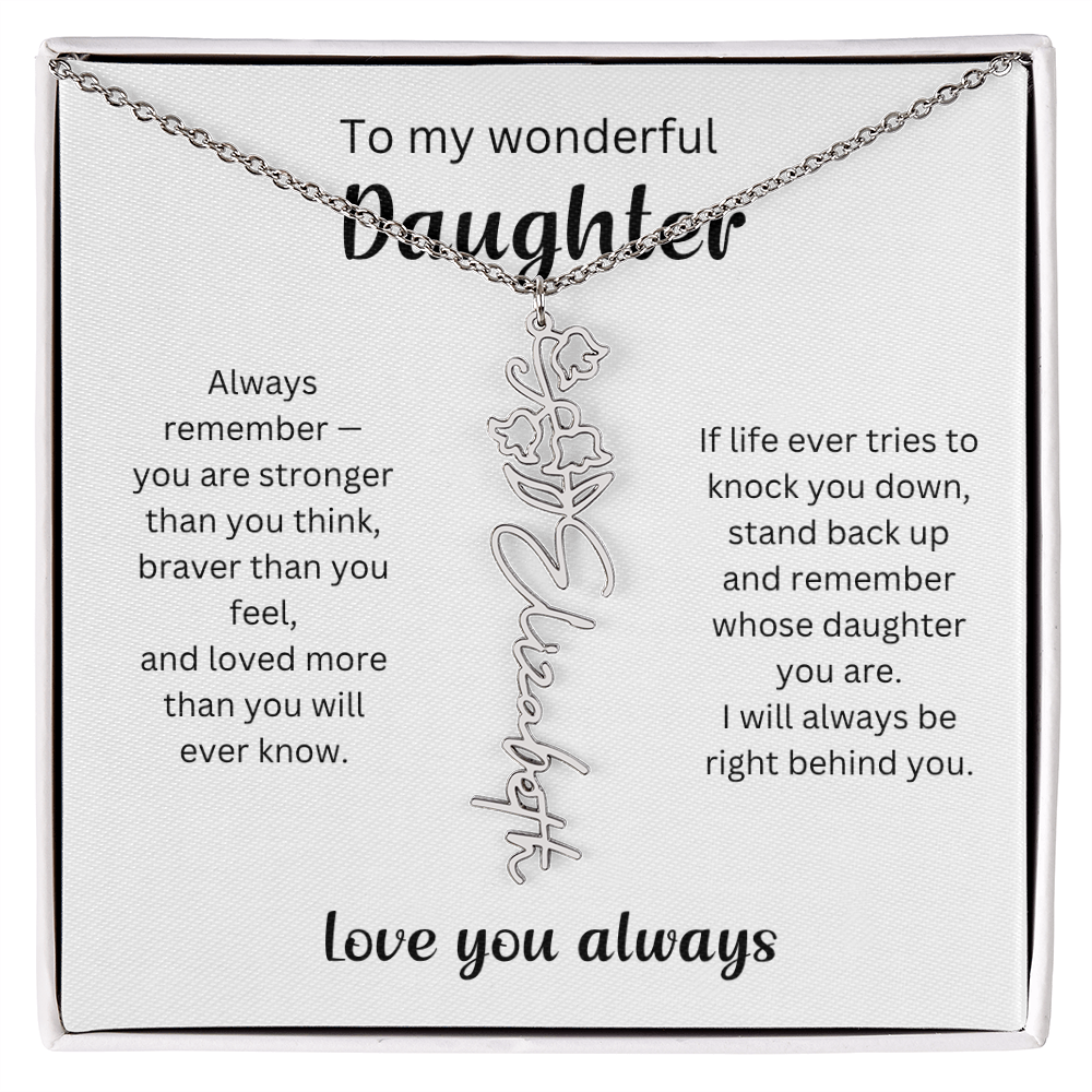 Emotional Gift for Daughter - Birth Flower Name Necklace 5