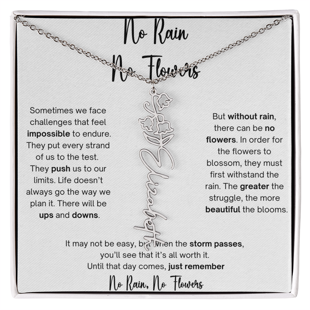 No Rain No Flowers 1 - Flower Name Necklace