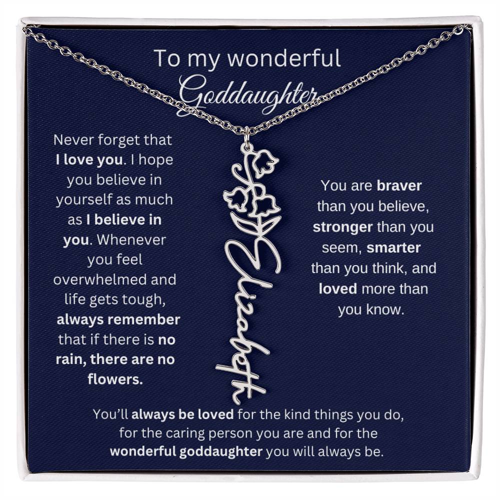 Always Remember That There's No Rain, There Are No Flowers  - Flower Name Necklace