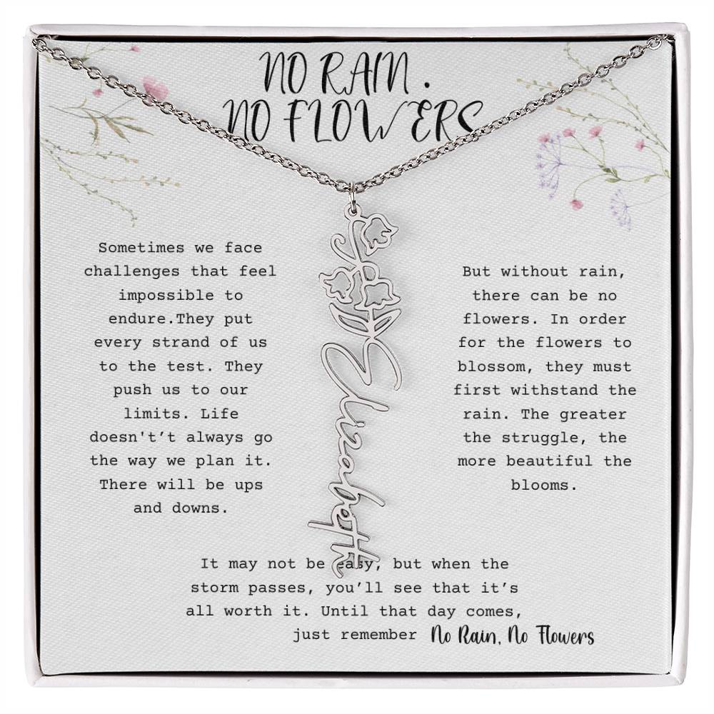 No Rain, No Flowers - Flower Name Necklace 1