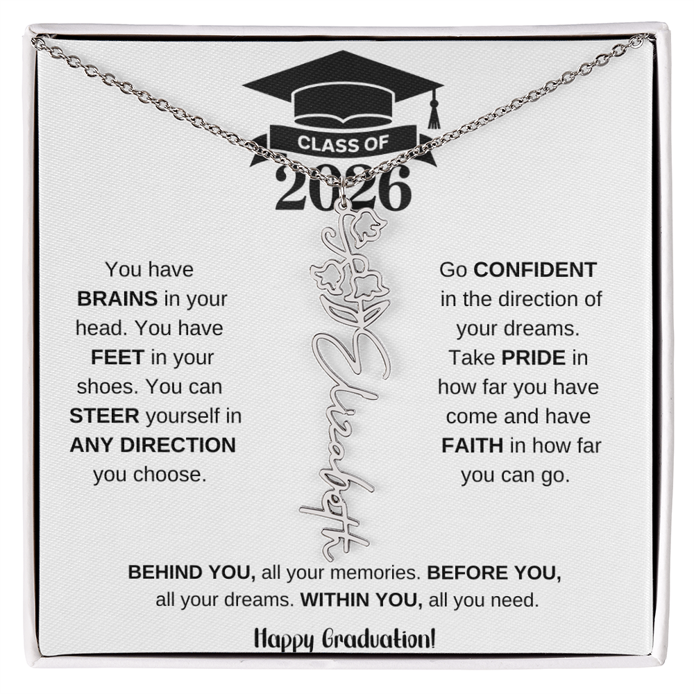 Personalized 2026 Graduation Gift Birth Month Flower Necklace
