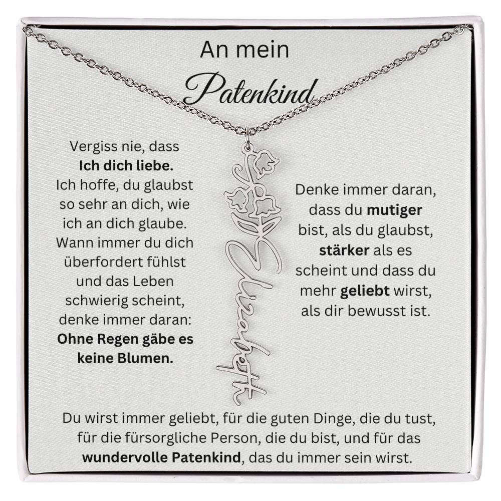 An Mein Patenkind Geburtsblumen Kette