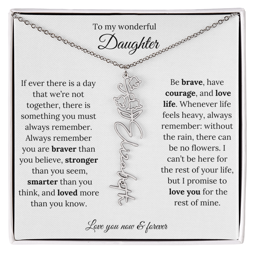 Custom Floral Jewelry Gift For Daughter